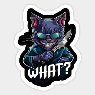 Cat With Knife Sticker